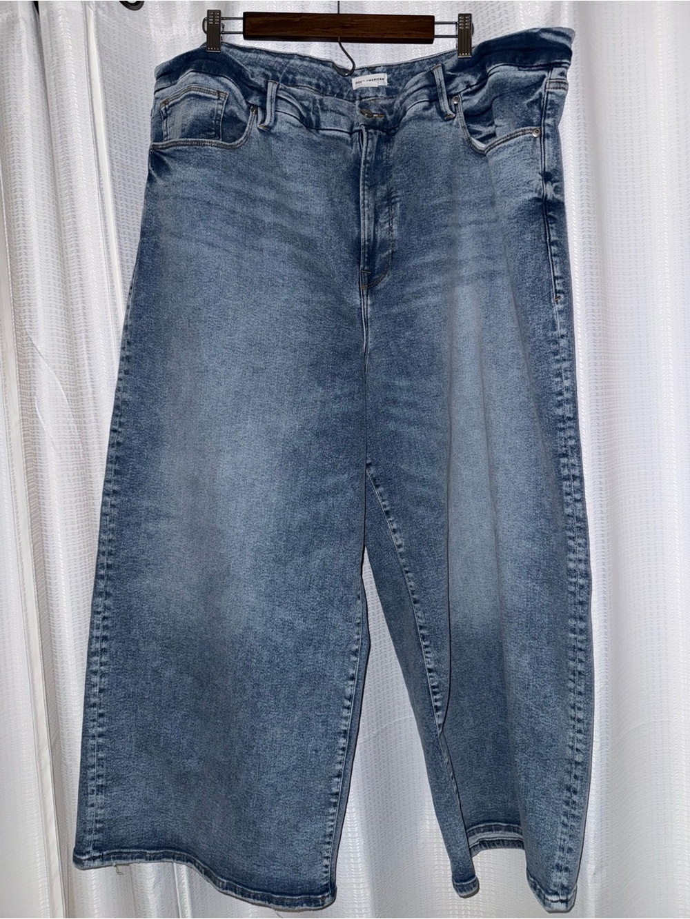 Good American Relaxed Wide-Leg Blue Denim Jeans